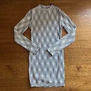 Black and white bodycon mini dress
